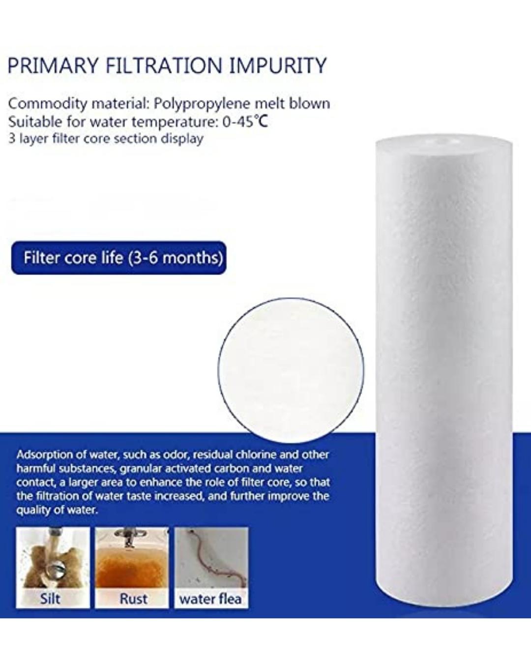 Sediment Water Filter Cartridge Replacement - 1 Micron, 2.5" x 20" Filter